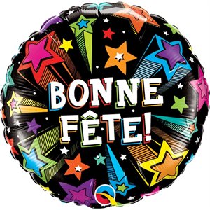 Happy birthday black with colourful stars std foil balloon