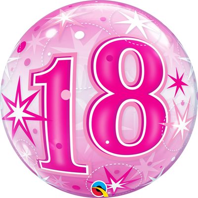 Ballon bulle clair 18 ans rose