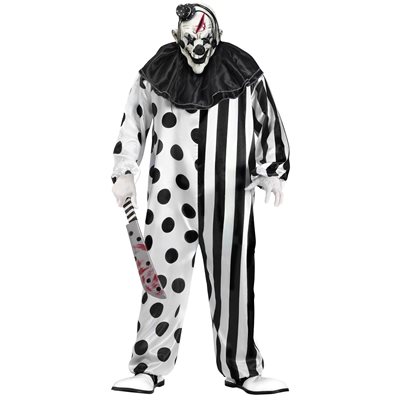 Costume de clown tueur noir & blanc adulte STD