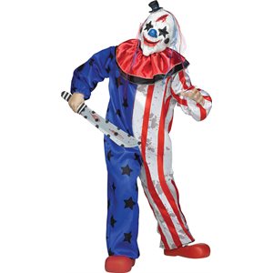 Children blue & red evil clown costume