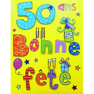 Giant greeting card "50 ans bonne fête"