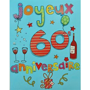Giant greeting card "joyeux 60e anniversaire"