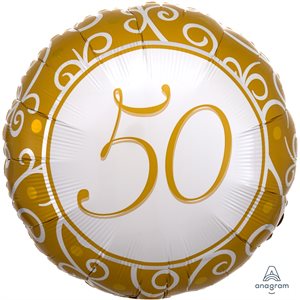 Ballon métallique std 50ème doré