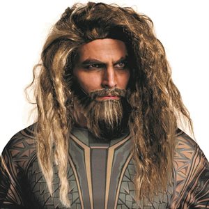 Adult Aquaman wig, beard & moustache