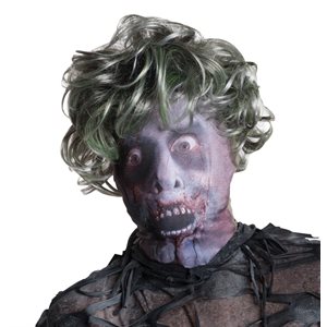 Masque et perruque d'homme zombie