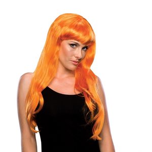 Longue perruque de glamour orange