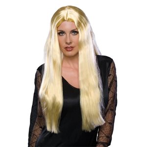 Longue perruque de sorcière blonde 24po