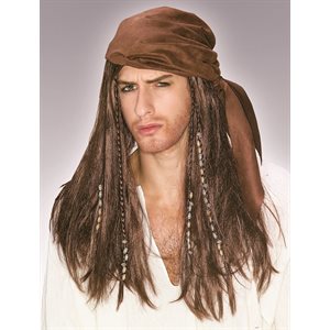 Adult caribbean pirate wig