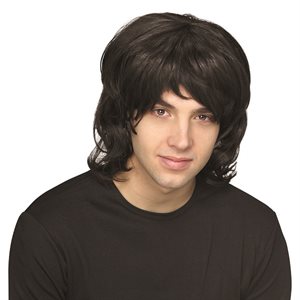 Adult black 70's shag wig