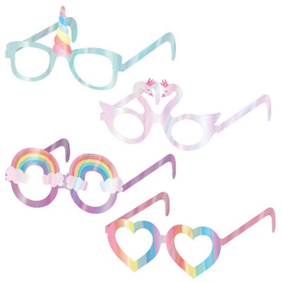 Magical Rainbow party iridescent glasses 8pcs