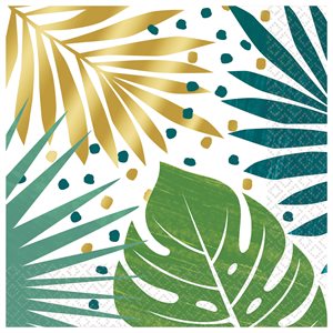 Tropical leaves lunch napkins 16pcs