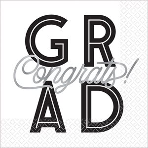 16 serviettes à repas "grad congrats" Graduation