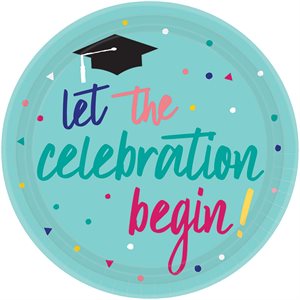 18 assiettes 7po "let the celebration begin" Graduation