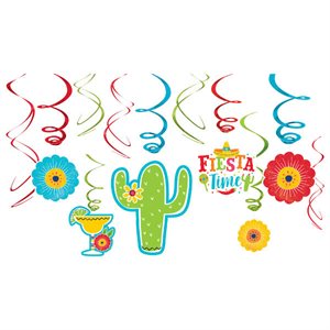 Fiesta swirl decorations 12pcs