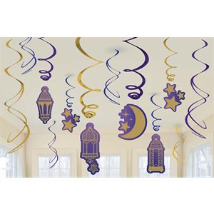 12 décorations en tourbillons Eid
