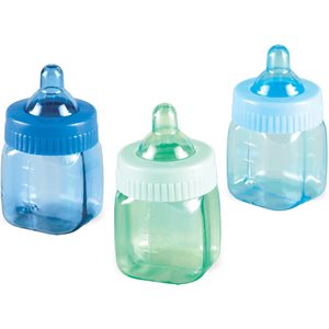 Asst blue fill-able baby bottle 6pcs