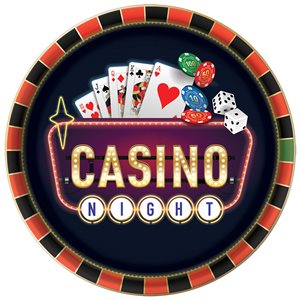 Casino night melamine platter 13.5in
