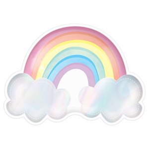 Rainbow & clouds plates 9x6.5in 8pcs