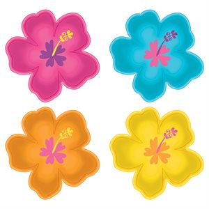 Flower shapes plates of 4 assorted colors 10.5in 8pcs