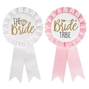 Bride & bride tribe award ribbons 8pcs