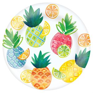 Pineapple & citrus melamine plate 9.5in
