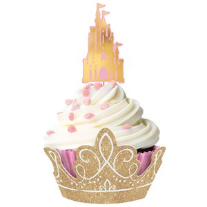 Gold princess cupcake kit for 24 cupcakes