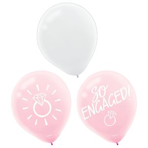 Pink wedding latex balloons 12in 15pcs