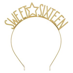 Gold Sweet Sixteen metal headband