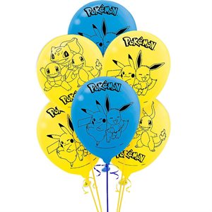 Classic Pokémon latex balloons 12in 6pcs