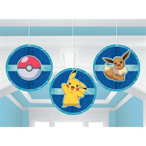 Pokémon hanging honeycomb decorations 3pcs