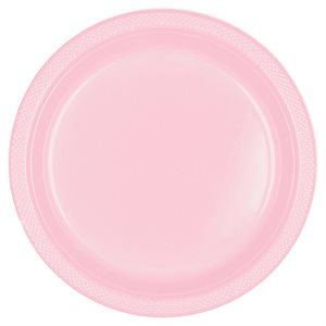 Baby pink plastic plates 10.25in 20pcs