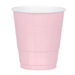 Baby pink plastic cups 12oz 20pcs