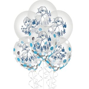 Frozen 2 latex balloons 12in 6pcs 3 with confetti