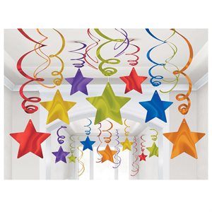 Rainbow star swirls decorating kit 30pcs