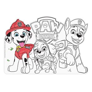 Paw Patrol coloring paper placemats 16x11in 8pcs