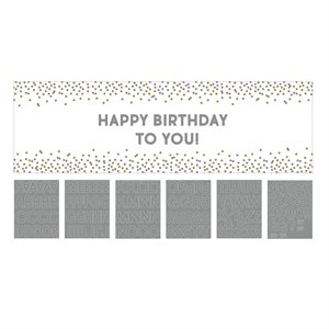Gold & silver dots customizable giant banner 65x20in