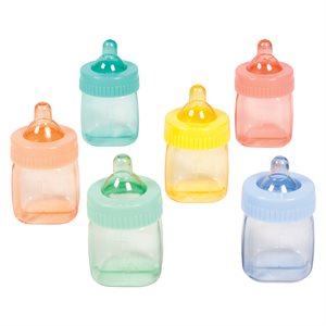 Pastel coloured fill-able baby bottles 6pcs