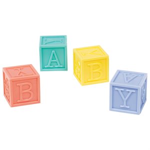 4 blocs en plastique pastel bébé