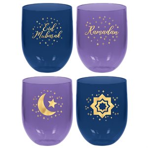 Ramadan plastic glasses 15.2oz 4pcs