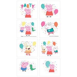 Peppa Pig confetti party tattoos 8pcs
