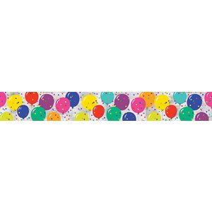 Bannière métallique 12pi ballons & confettis multicolores