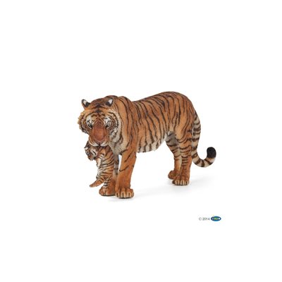 Figurine de tigresse avec son bébé 3.50x14.50x6.50cm Papo
