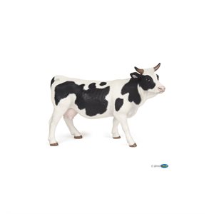 Figurine de vache noir & blanche 14x6x9cm Papo
