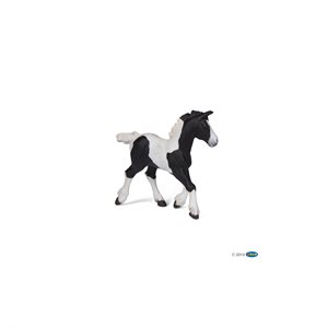 Papo black piebald cob foal figurine 10x4x9cm