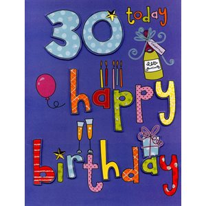 Giant greeting card 30 today happy birthday