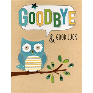 Géante carte de souhait "goodbye & good luck"