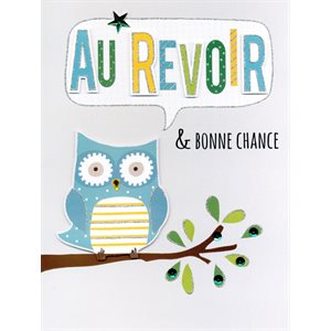 Giant greeting card "au revoir & bonne chance"
