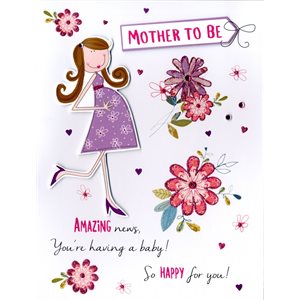 Géante carte de souhait "mother to be, amazing news"