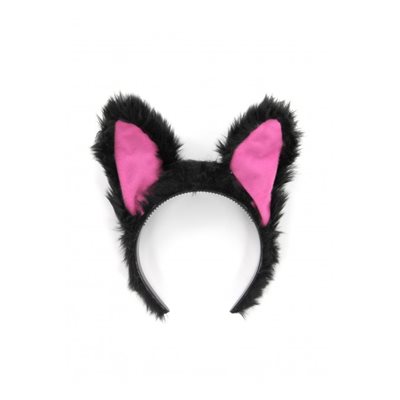 Black & pink cat sound activated moving ears headband