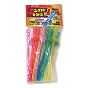 Colourful pecker straws 10pcs